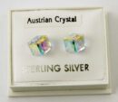 Earring Silver Cube W0.5cm