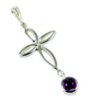 Pendant Silver Cross Amethyst
