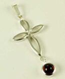 Pendant Silver Cross Garnet