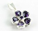 Pendant Silver Stone Flower