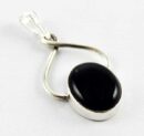 Pendant Silver Black Onyx Oval Shape