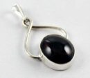 Pendant Silver Garnet Oval Shape