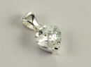 Pendant Silver Heart Clear Cubic Stone 10mm