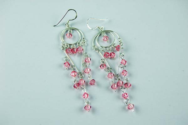 Earring Double Circle Pink