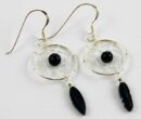 Earring Silver Dream Catcher Black 16mm