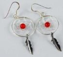 Earring Dreamcatcher Red 20mm