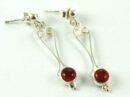 Earring Silver Fancy Dropper Stone Carnelian