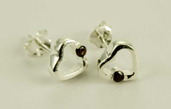 Earring Silver Stud Heart