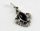 Pendant Silver Swirls With Moonstone And Onyx