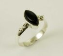 Ring Silver Raised Black Onyx Stone