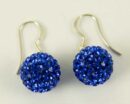 Silver Earring Drop Sapph 12mm