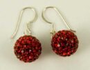 Silver Earring Drop Siam 12mm