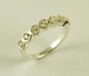Ring Silver Band Half Stone