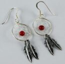 Earring Dreamcatcher Red 16mm