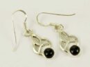 Earring Knot With Black Onyx Stone Drop 20mm
