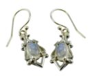 Silver Earring Moonstone Tear