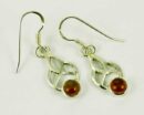 Earring Silver Knot Carnelian