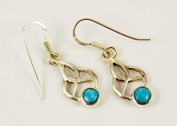 Earring Silver Knot Turquoise
