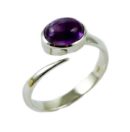Silver Ring Amethyst Oval