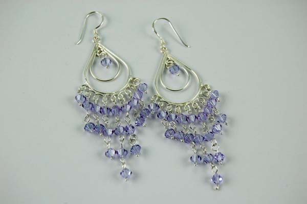 Earring Lilac Drop Stone