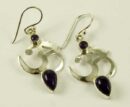 Silver Earring Om With Stones