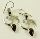 Silver Earring Om With Stones