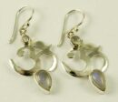 Silver Earring Om With Stones
