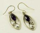 Silver Earring Oval Swirl