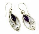 Silver Earring Oval Swirl