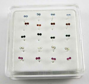 Nose Stud Silver Double 20pcs
