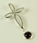 Pendant Silver Cross Garnet
