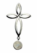 Pendant Silver Cross Moonstone