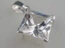 Pendant Silver Square Cz Stone