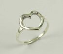 Ring Silver Hollow Heart