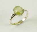 Ring Silver Peridot Plain Oval Stone