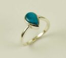 Ring Silver Turquoise Tear Drop