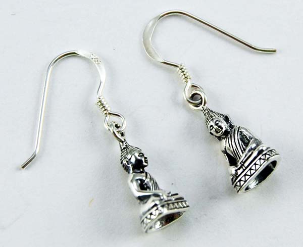 Earring Silver Buddha Small