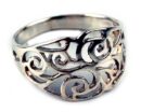 Ring Silver Floral Cut Design