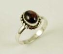 Ring Silver Garnet Oval Stone