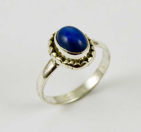 Ring Silver Lapis Oval Stone