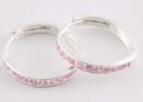 Earring Silver Hoop Part Stone