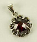 Silver Pendant Stone Red