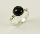 Ring Silver Circle Black Onyx