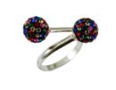 Ring Silver Double Ball 8mm
