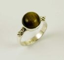 Ring Silver Circle Tiger Eye