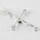 Pendant Silver Cross Clear