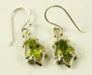 Silver Earring Peridot Tear D