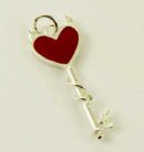 Pendant Silver Evil Heart Key