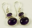 Silver Earring Oval Stones
