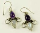 Silver Earring Double Tear